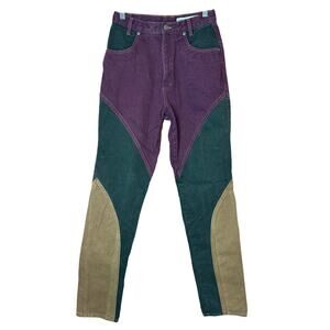 Vintage Thoroughbred Grail Color Block Jeans RARE Size 11 Western